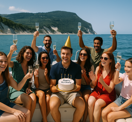 compleanno in barca al conero