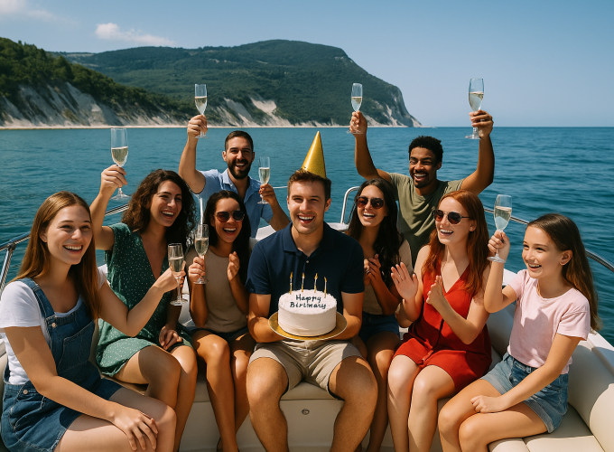 compleanno in barca al conero