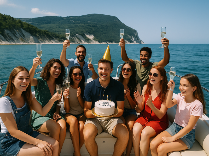 compleanno in barca al conero