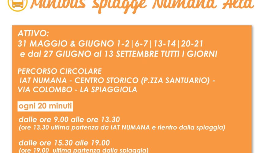 Minibus Spiagge Numana Alta 2026